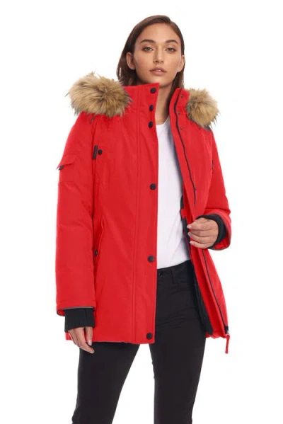 Alpine North Plus Size Glacier Parka Winter Jacket In Crimson