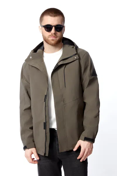 Alpine North Hudson Men's Rain Jacket, Dark Olive In Green