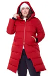 Alpine North Kluane Plus Women's Vegan Down (recycled) Ultra Long Length Parka (plus Size) In Red