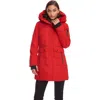 Alpine North Kootney Women's Vegan Down (recycled) Mid-length Parka In Crimson