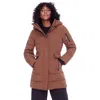 Alpine North Kootney Women's Vegan Down (recycled) Mid-length Parka In Maple