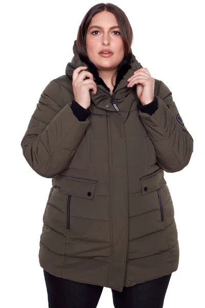 Alpine North Kootney Plus Women's Vegan Down (recycled) Mid-length Parka (plus Size) In Green