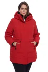 Alpine North Kootney Plus Women's Vegan Down (recycled) Mid-length Parka (plus Size) In Red