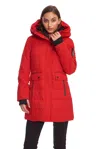Alpine North Kootney Women's Vegan Down (recycled) Mid-length Parka In Orange