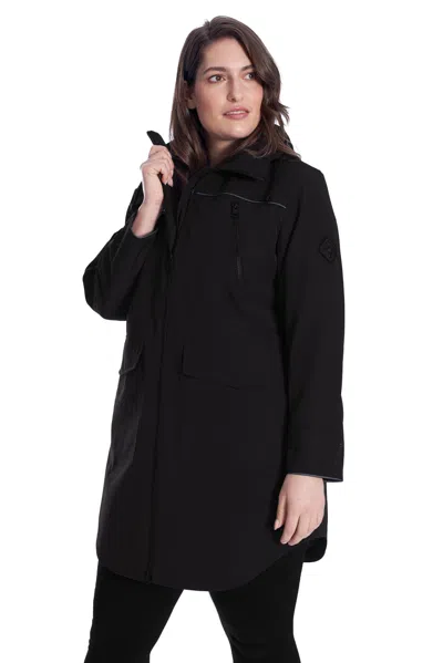 Alpine North Kusawa Plus Women's Drawstring Raincoat, Black (plus Size)