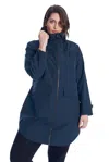 Alpine North Kusawa Plus Women's Drawstring Raincoat, Navy (plus Size) In Blue