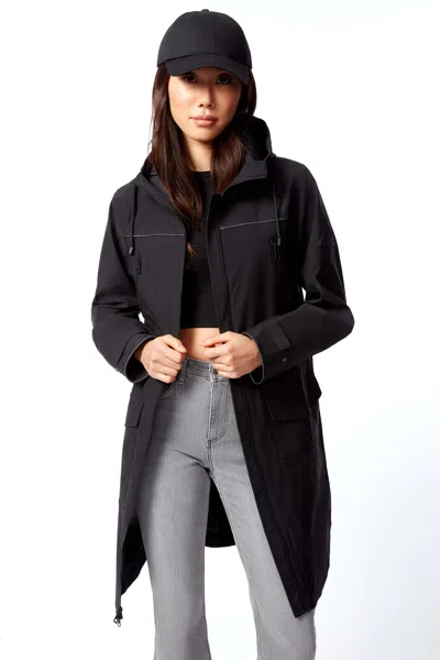 Alpine North Kusawa Women's Drawstring Raincoat, Black