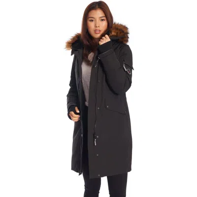 Alpine North Women's Vegan Down Recycled Long Parka, Black