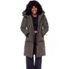 Alpine North Women's Laurentian | Long Parka Winter With Faux Fur Hood In Olive