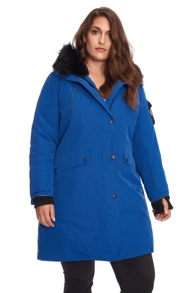 Alpine North Laurentian Plus Women's Vegan Down (recycled) Long Parka (plus Size) In Blue