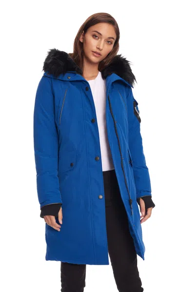 Alpine North Laurentian Women's Vegan Down (recycled) Long Parka In Blue