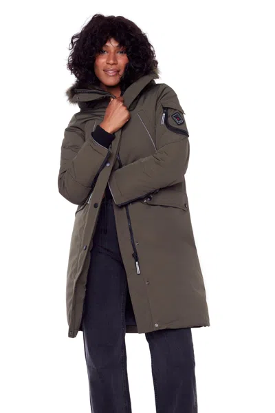Alpine North Laurentian Women's Vegan Down (recycled) Long Parka In Grey