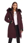 Alpine North Women's Laurentian | Long Parka Winter With Faux Fur Hood In Red