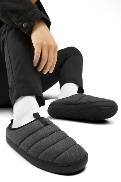 ALPINE NORTH SEATON INSULATED PUFFER SLIPPERS, BLACK