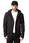 Alpine North Tofino Men's Fleece Lined Softshell Windbreaker, Black In Black