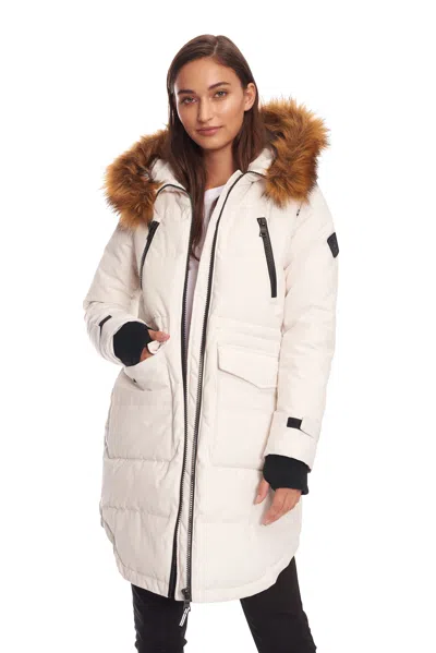 Alpine North Ukon Women's Vegan Down (recycled) Drawstring Parka In Beige