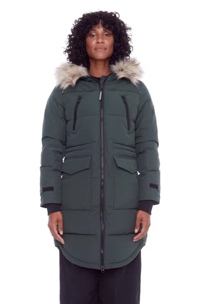 Alpine North Ukon Women's Vegan Down (recycled) Drawstring Parka In Blue