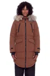 Alpine North Ukon Women's Vegan Down (recycled) Drawstring Parka In Brown