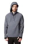 Alpine North Vargas Men's Pullover Softshell Hoodie, Dark Grey In Black