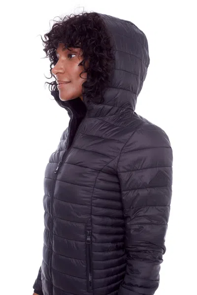 Alpine North Yoho Ladies' Women's Vegan Down (recycled) Lightweight Packable Puffer In Black
