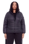 Alpine North Plus Size Yoho Lightweight Packable Puffer Jacket & Bag In Black