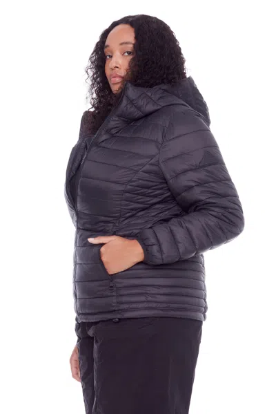 Alpine North Yoho Plus Women's Vegan Down (recycled) Lightweight Packable Puffer (plus Size) In Black