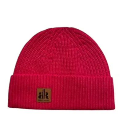 Alpine Revival Women's Cashmere Knit Beanie In Pink In Orange