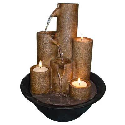 Alpine Three Candles Tabletop Candle 11" High Fountain