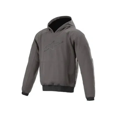 Pre-owned Alpinestars - Ageless Adult Mens Pullover Long Sleeve Motorcycle Riding Hoodie In Asphalt/melange