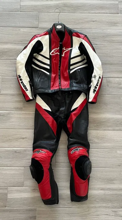 Pre-owned Alpinestars X Moto Alpinestar Racing Leather Suit In Red