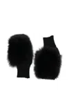 Alpo Cashmere Fur Gloves In Black