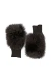 Alpo Cashmere Fur Gloves In Brown