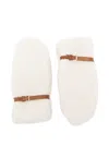 Alpo Buckle Strap Gloves In White