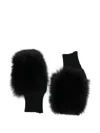Alpo Cashmere Fur Gloves In Black