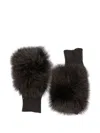 Alpo Cashmere Fur Gloves In Black