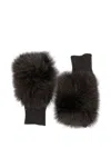 Alpo Cashmere Fur Gloves In Brown