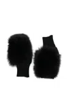 Alpo Cashmere Fur Gloves In Black