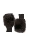 Alpo Cashmere Fur Gloves In Brown