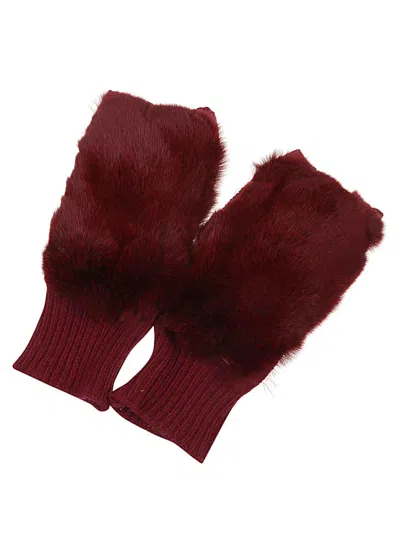 Alpo Shearling Gloves In Red