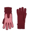 Alpo Woman Gloves Burgundy Size Onesize Cashmere, Viscose, Polyamide, Merino Wool, Leather In Red