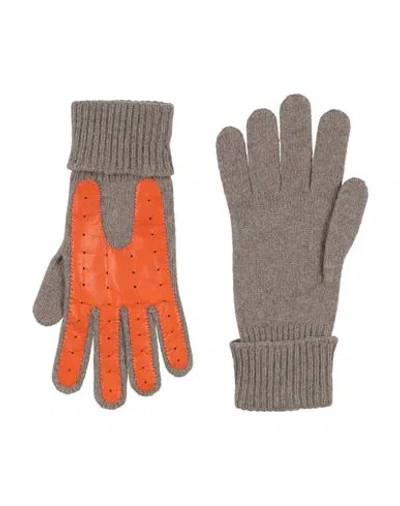 Alpo Woman Gloves Orange Size Onesize Cashmere, Viscose, Polyamide, Merino Wool, Leather