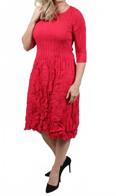Alquema 3/4 Sleeve Pocket Dress In Raspberry In Multi