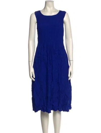 Pre-owned Alquema Scoop Neck Knee-length Dress In Blue
