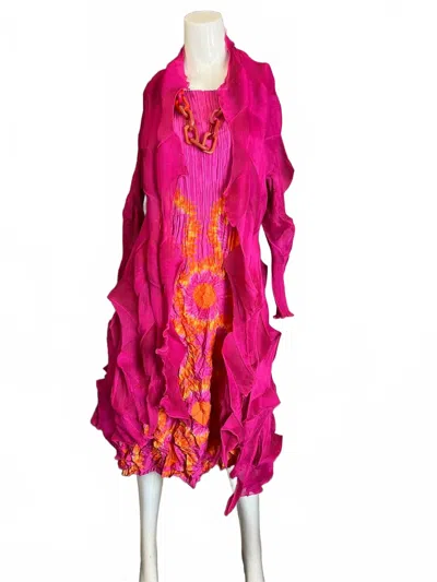 Alquema Women's Long Jacqui Coat In Mars Pink In Multi