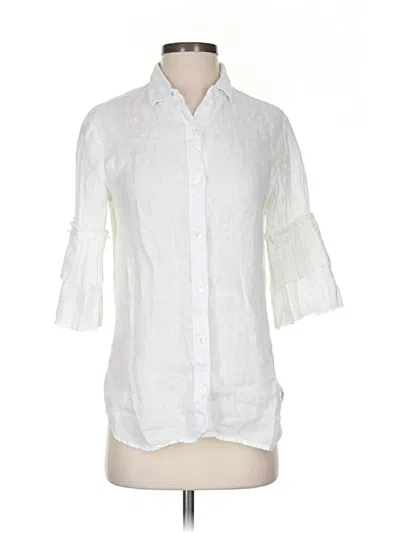 Pre-owned Also 3/4 Sleeve Button Down Shirt In White