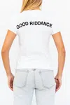 Also Women'st Good Riddance Baby Girl Graphic Tee In White