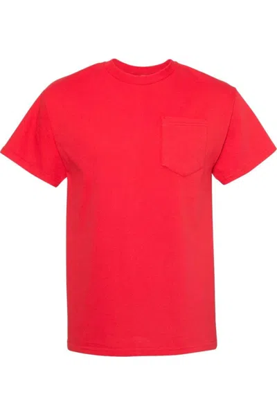 Alstyle Heavyweight Pocket T-shirt In Red