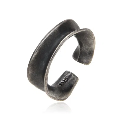 Altar™ Ornaments Co. Men's Grey Flow Ring| Sterling Silver Sculptural Antique-finish Ring - Altar™ In Gray