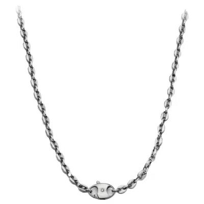 Altar™ Ornaments Co. Men's Grey Obsidian Chain| Sterling Silver Ruthenium-plated Chain - Altar™ In Gray