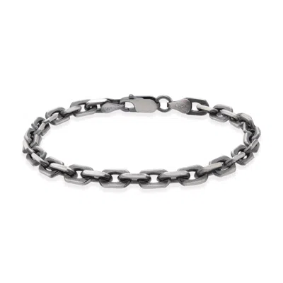 Altar™ Ornaments Co. Men's Grey Sentinel Bracelet Sterling Silver Gunmetal Chain Bracelet – Altar™ In Gray